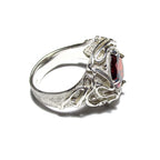 Statement Garnet ring 925 sterling silver size 8, Handmade ring, single copy, sterling silver, Garnet ring,  silver ring, red gemstone