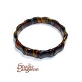 Natural Stone Tiger Eye Square Beads Bracelets, Faceted Rectangle Strand Bangle For Men, Women, Gemstone, Jewelry Gifts, Tiger Eye
