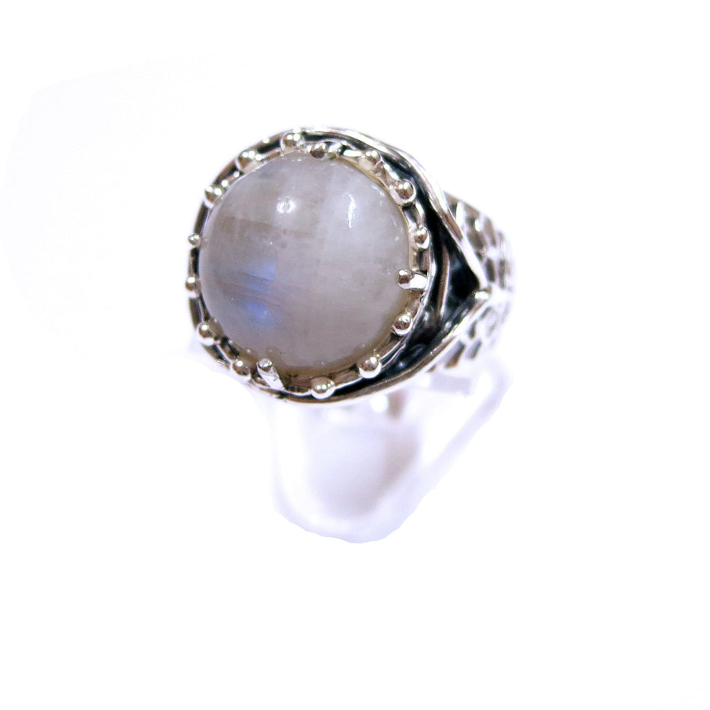 Statement moonstone ring 925 sterling silver size 7 1/2, Handmade ring, single copy, 925 sterling silver, Natural moonstone, gemstone
