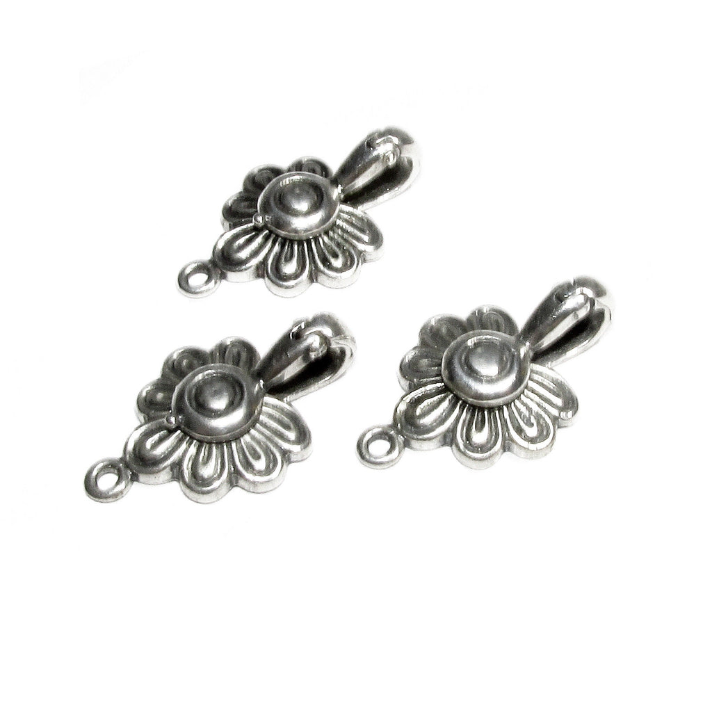 925 Sterling Silver Fold-Over Magnetic Clasp, Magnetic clasp, Clasp, Silver clasp, Round clasp, Sterling silver, Jewelry making - 1 piece