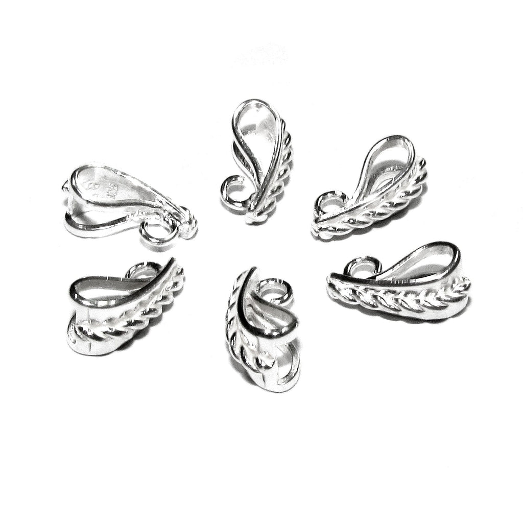 925 Sterling silver decorative Large Pendant Bails, sterling silver Bail, Jewelry making, Bail finding, bail for pendant, silver - 1 piece