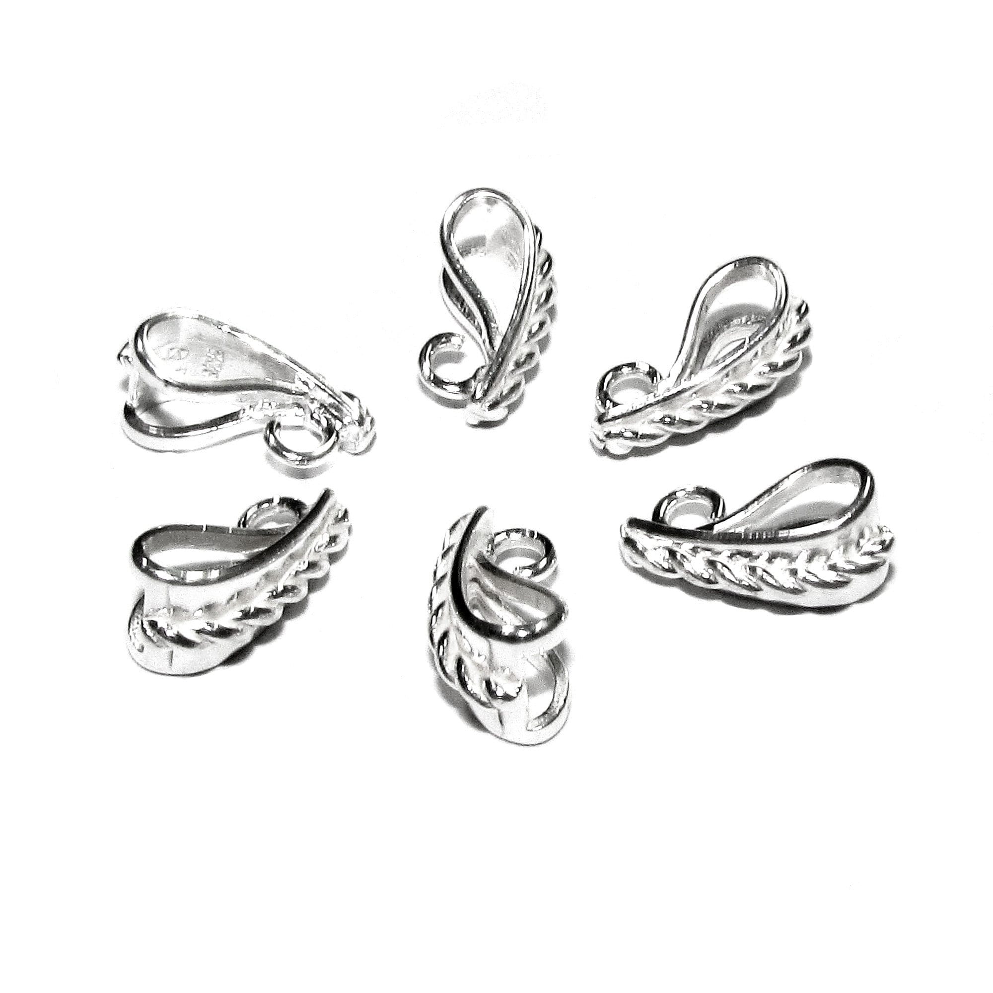925 Sterling silver decorative Large Pendant Bails, sterling silver Bail, Jewelry making, Bail finding, bail for pendant, silver - 1 piece