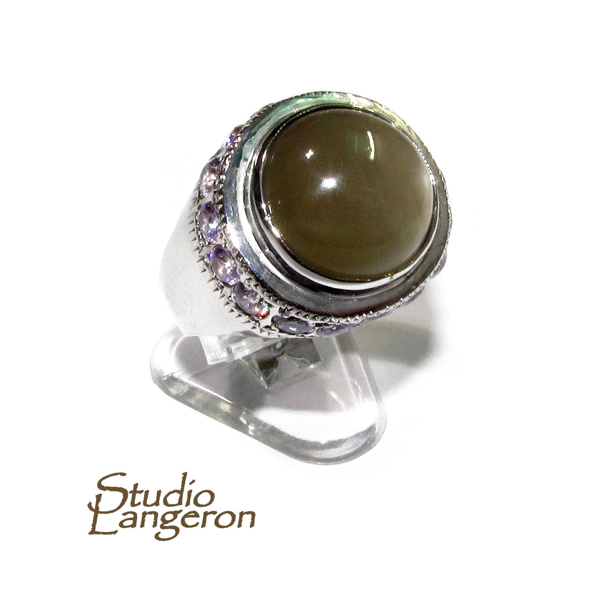 Statement moonstone ring 925 sterling silver size 8, Handmade ring, single copy, 925 sterling silver, Natural Gray moonstone, gemstone