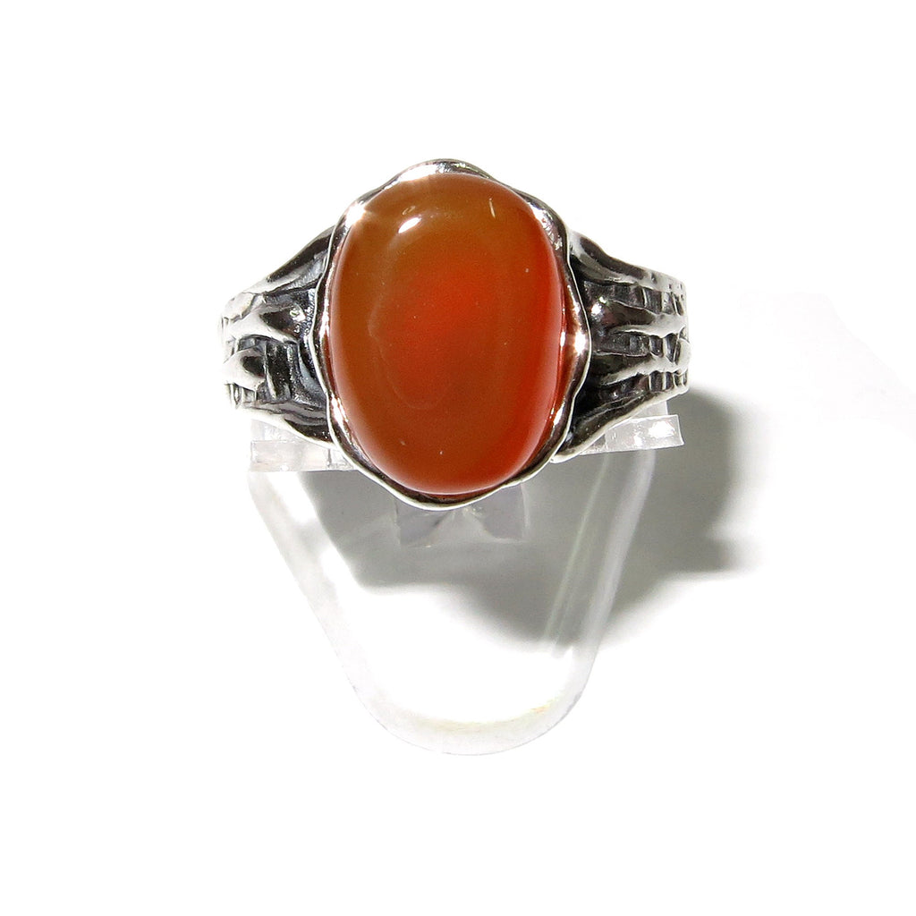 Statement Natural opal ring 925 sterling silver size 6 1/2, Handmade ring, single copy, sterling silver, Orange opal, silver ring, gemstone