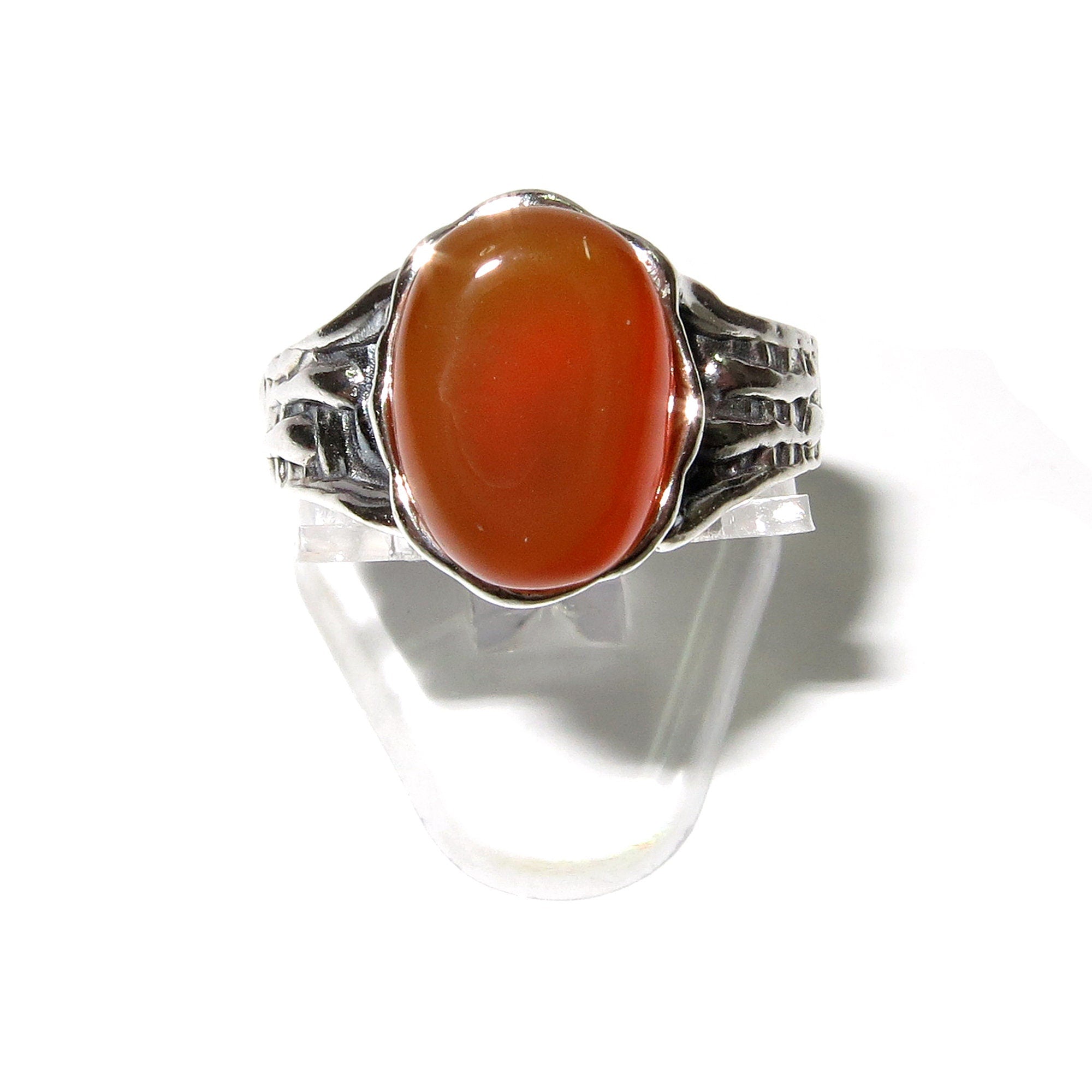 Statement Natural opal ring 925 sterling silver size 6 1/2, Handmade ring, single copy, sterling silver, Orange opal, silver ring, gemstone
