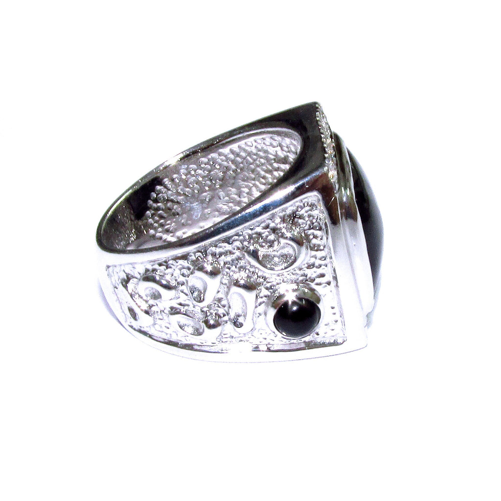Black onyx man ring 925 sterling silver size 8 1/2, Handmade ring, single copy, sterling silver, natural onyx, man ring, black gemstone