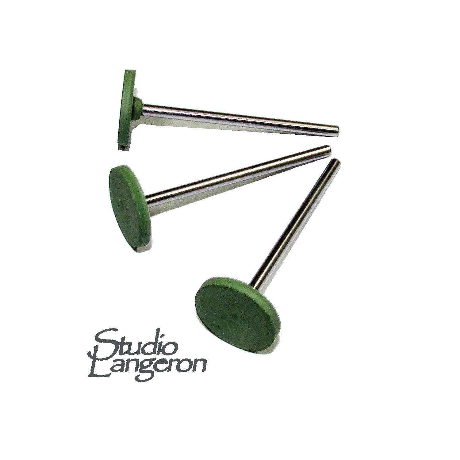 Green Rubber Silicone flat Polishers, Jewelry tools, Coarse grit, Jewelry making - 1 piece
