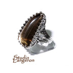 Statement Rauch topaz ring 925 sterling silver size 7 1/2, handmade ring, single copy, unique design, Rauch topaz, silver ring, gemstone