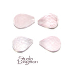 Natural Rose quartz Teardrop faceted Small Beads size 6x9 mm, Rose quartz Gemstone, Matched Half Drilled Beads, Jewelry making - 1 piece