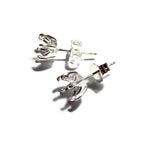925 Sterling Silver Round blank earrings with 6-Prong Setting size 5, 6, 8mm, Earring Post, Jewelry making, Setting - 1 pair (2 piece)