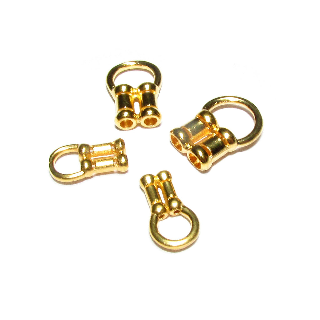 14K Gold filled Crimp Double End Caps diameter 0.7, 1.0, 1.5, 2.0mm, Double end caps, Gold filled end cap, Jewelry making - 1 pair (2 piece)