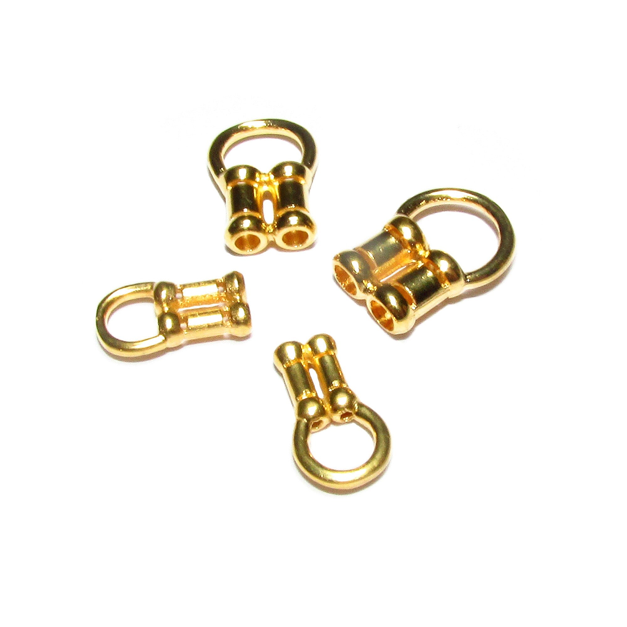 14K Gold filled Crimp Double End Caps diameter 0.7, 1.0, 1.5, 2.0mm, Double end caps, Gold filled end cap, Jewelry making - 1 pair (2 piece)