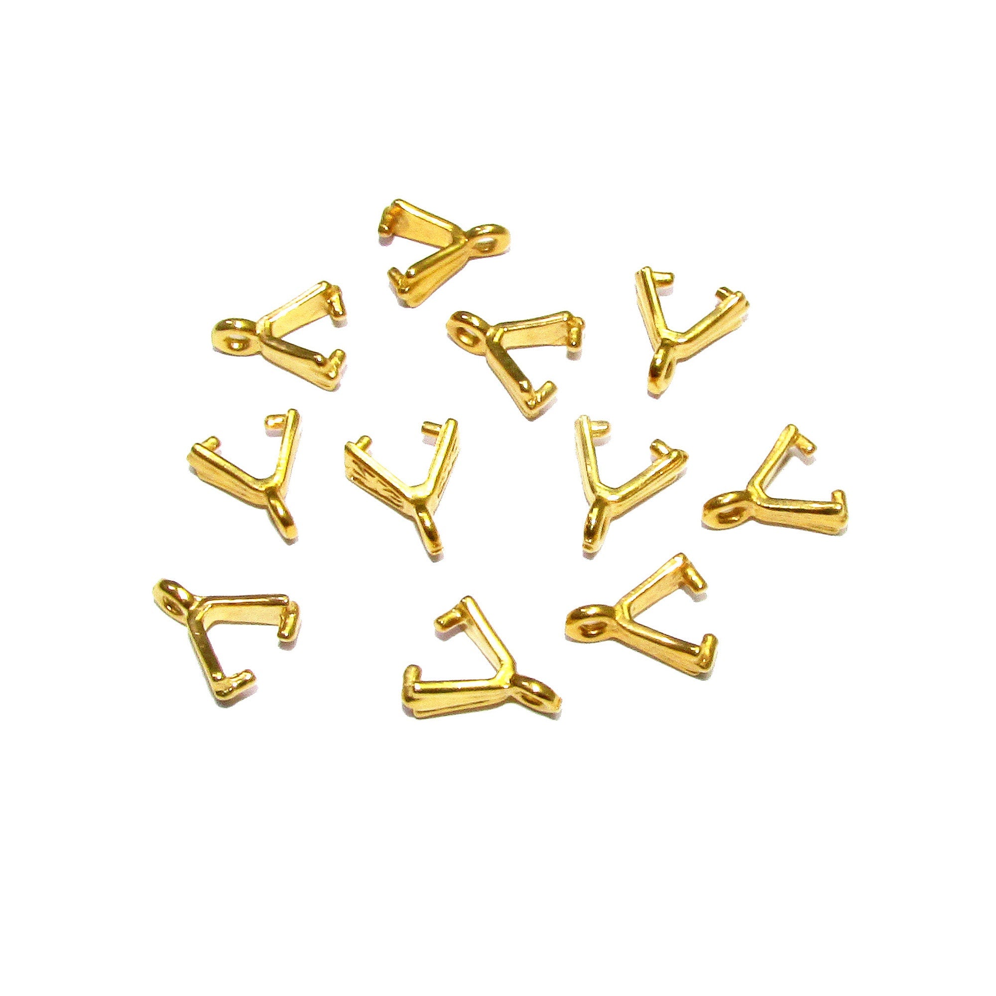 14K Yellow gold filled Pinch small Pendant Bail, Jewelry making, bail for pendant, Bail, Bail gold filled, Bail finding - 1 piece