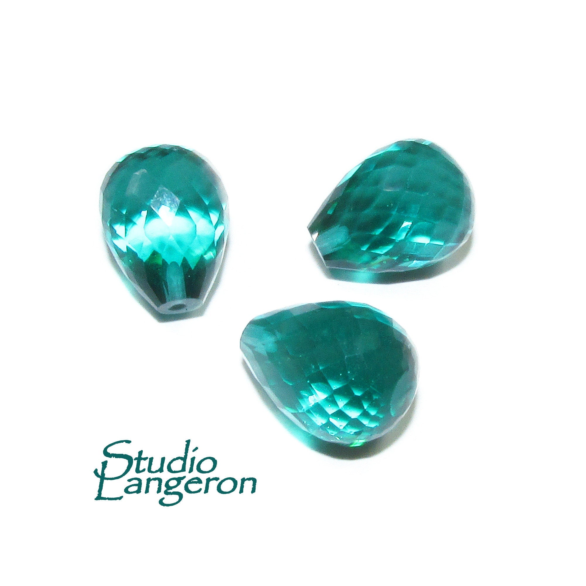 Natural Chrysoprase Teardrop faceted Beads size 13x10 mm, Chrysoprase Gemstone, Jewelry making, Natural Gemstone Teardrop beads - 1 piece