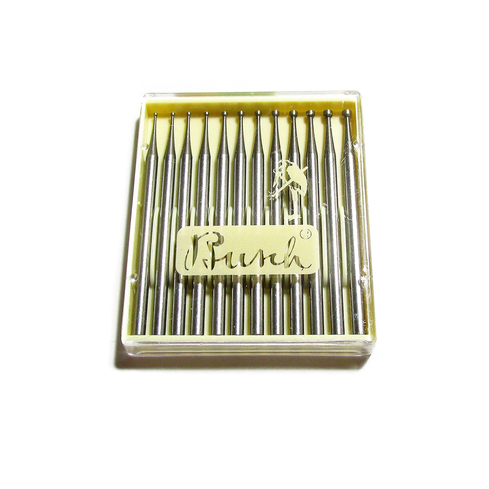 Set Busch Tungsten Vanadium Concave Cutter Bur Set, 0.8mm–1.9mm 2.35 mm shank,  Jewelry burs, Busch burs, Jewelry tools - 1 pack (12 pieces)
