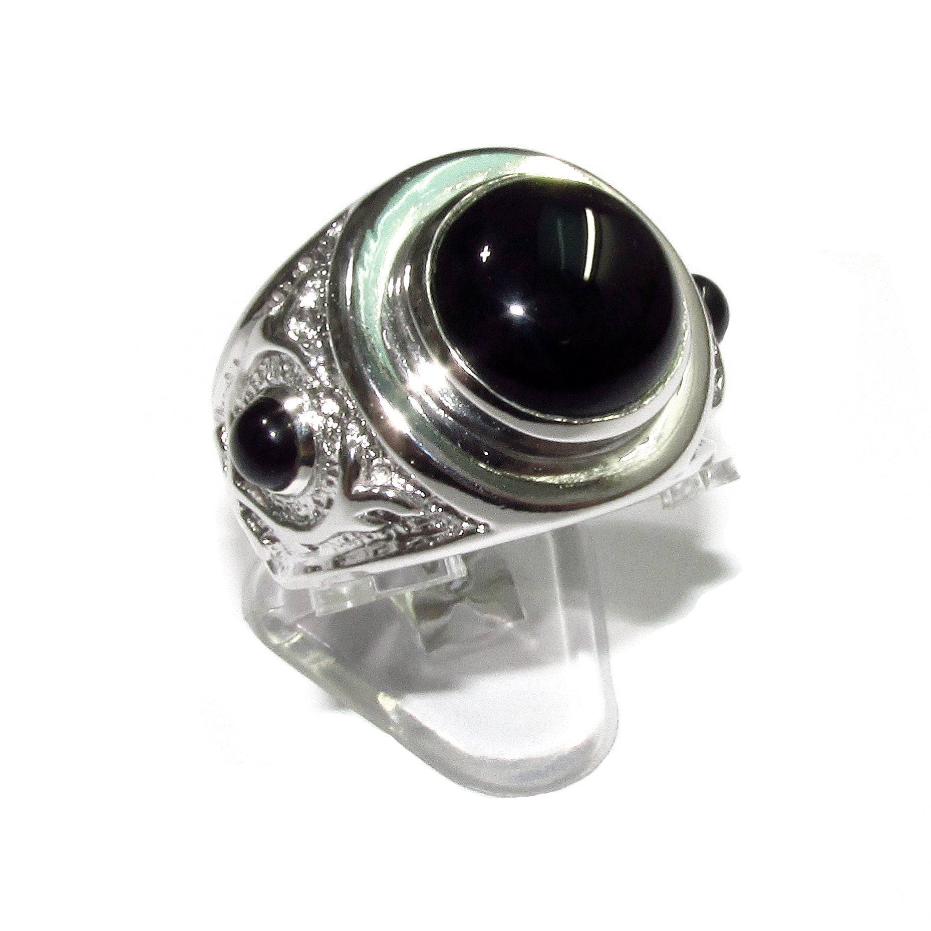 Black onyx ring 925 sterling silver size 9 1/2, Handmade ring, single copy, 925 sterling silver, Black onyx, silver ring, gemstone - 1 piece