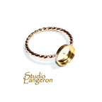 14K Yellow gold filled twisted blank ring with bezel cup 8mm size 4 - 11, Jewelry making, Mounting ring, bezel cup, setting - 1 piece