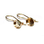 14K Yellow gold filled blank earrings with bezel cup 8 mm, Jewelry making, Setting, bezel cup, base earrings - 1 pair (2 piece)
