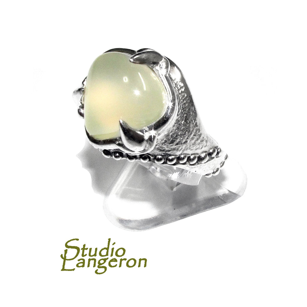 Statement Natural white opal ring 925 sterling silver size 6 1/2, Handmade ring, single copy, White opal, silver ring, gemstone