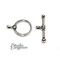 925 Sterling Silver Ball-End Toggle Clasp size 15.8 mm, Toggle clasp, Clasp, Sterling silver, Jewelry making, Silver clasp - 1 piece