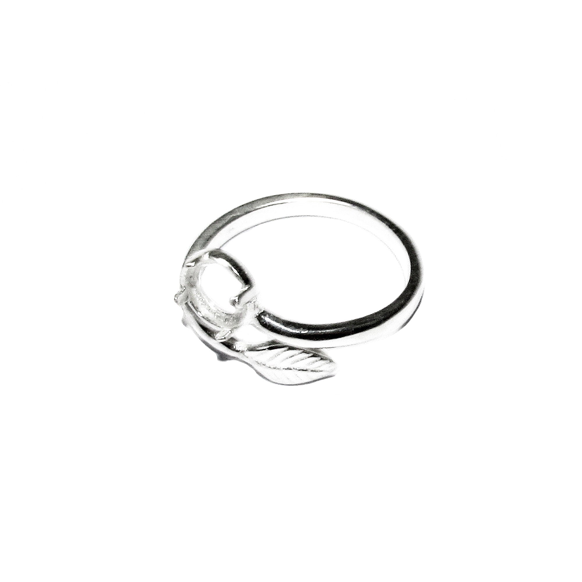 925 sterling silver open blank ring with bezel cup 6 mm, silver ring, base ring, Jewelry making, ring mounting, sterling silver - 1 piece
