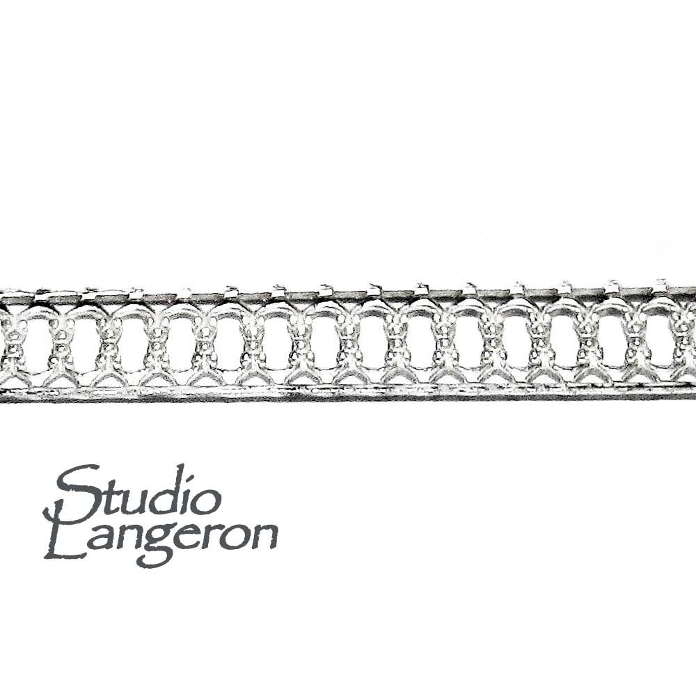 935 Argentium Silver Bezel wire, Gallery wire, Gallery ribbon, Gallery pattern, Jewelry making, Setting, Silver wire - 4 inch (10 cm)