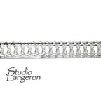 935 Argentium Silver Bezel wire, Gallery wire, Gallery ribbon, Gallery pattern, Jewelry making, Setting, Silver wire - 4 inch (10 cm)