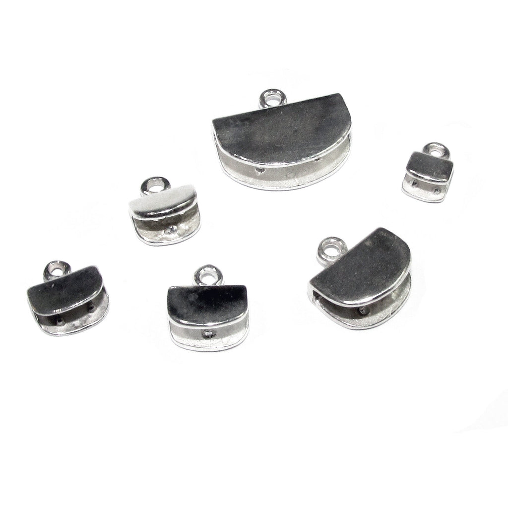 925 Sterling Silver Pinch End Caps, Jewelry making, flat end cap, Cord end caps, size 4.0, 4.5, 7.0, 8.0, 9.5, 14.0 mm - 1 pair (2 piece)