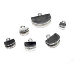 925 Sterling Silver Pinch End Caps, Jewelry making, flat end cap, Cord end caps, size 4.0, 4.5, 7.0, 8.0, 9.5, 14.0 mm - 1 pair (2 piece)