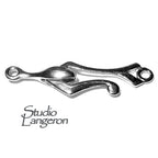 925 Sterling Silver Hook Eye Clasps size 3.5 cm, Jewelry making, Clasp, Hook eye clasp, Clasps, Sterling silver, Silver clasp - 1 piece