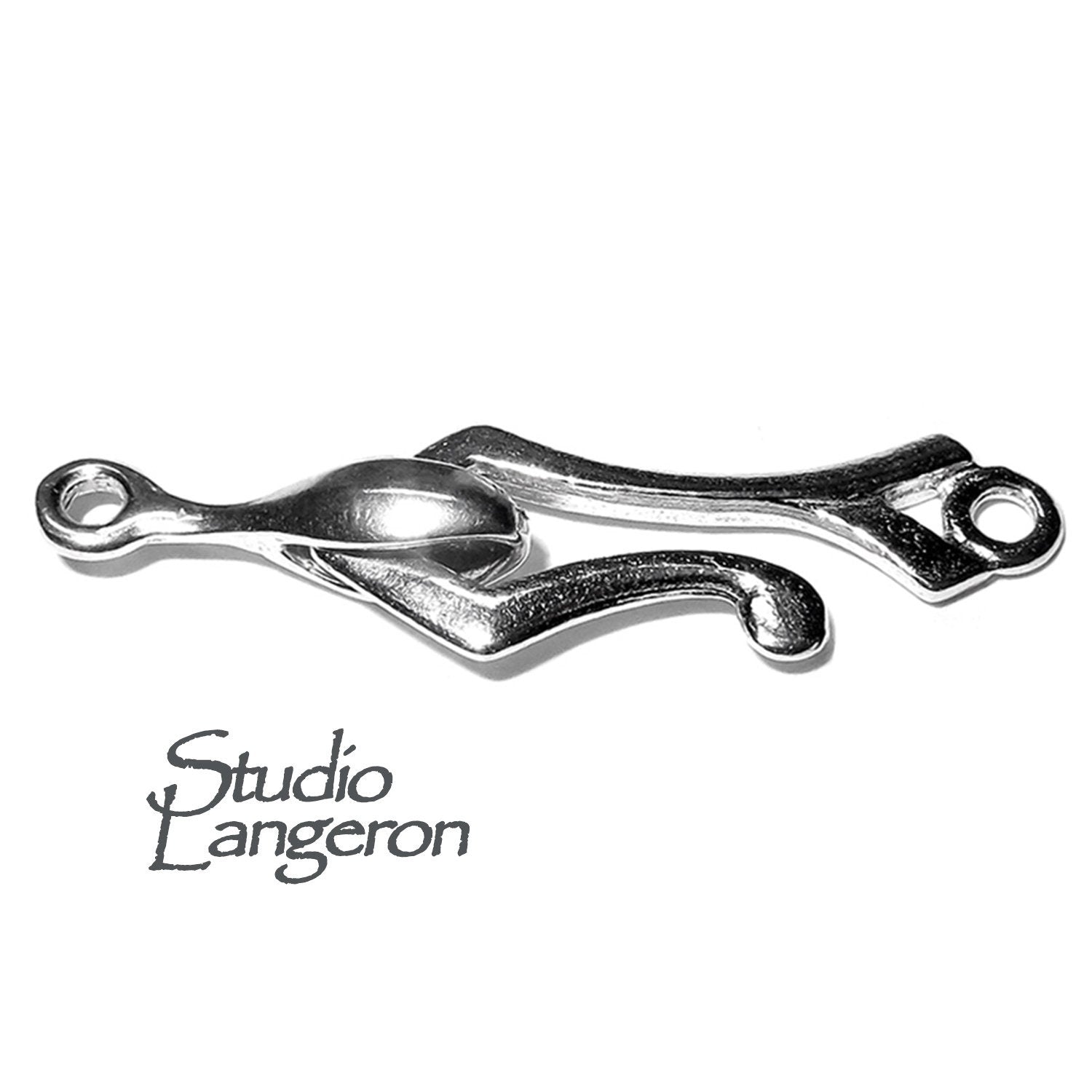 925 Sterling Silver Hook Eye Clasps size 3.5 cm, Jewelry making, Clasp, Hook eye clasp, Clasps, Sterling silver, Silver clasp - 1 piece