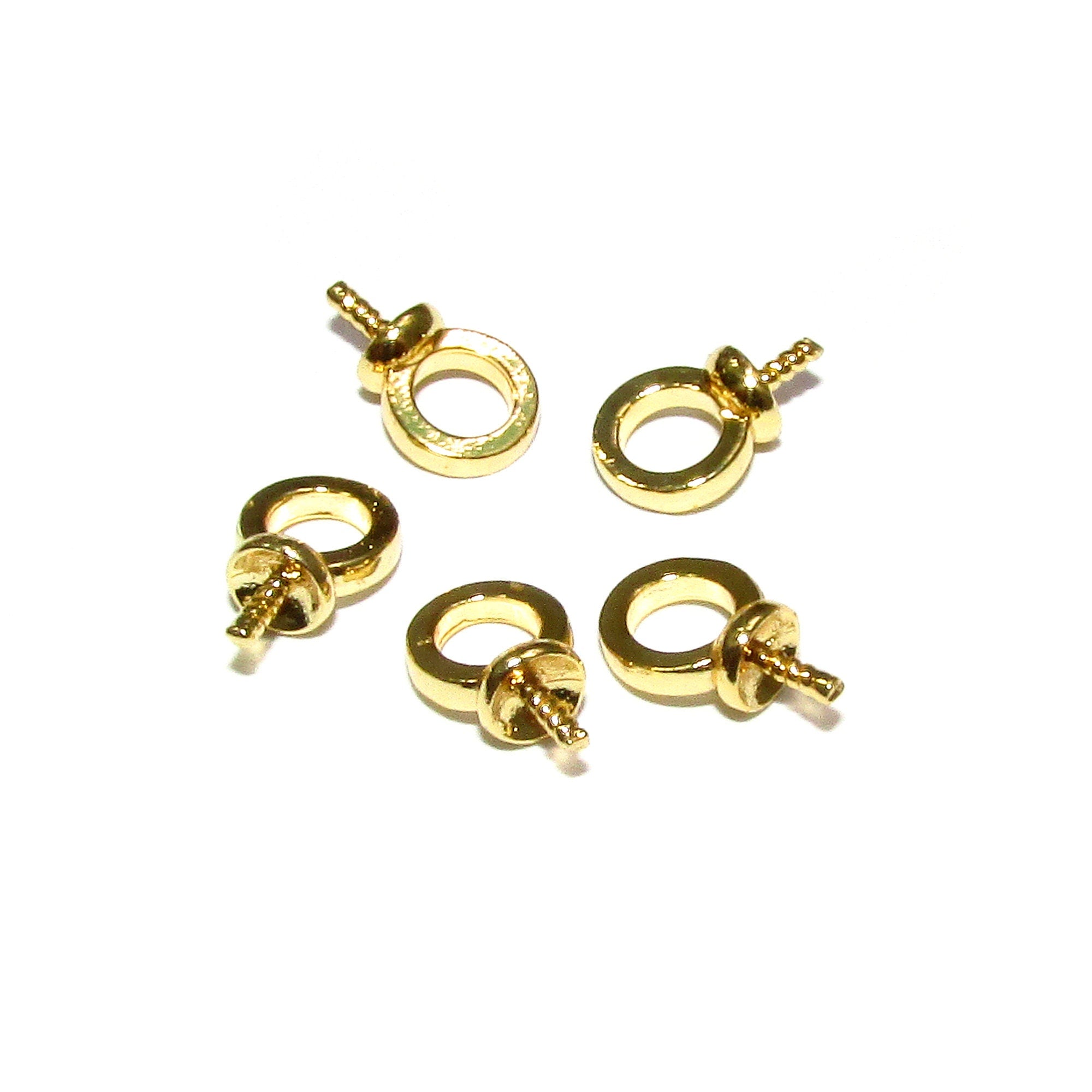 14K Yellow gold filled Pearl Pendant Mounting Bails, Jewelry making, bail with loop, Gold filled, Bail gold filled, Bail finding - 1 piece