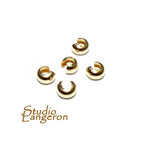 14K Solid gold Crimp Bead Covers size 3, 4.8mm, Solid Gold crimp beads, Jewelry making, Gold findings, Solid Gold beads cover - 1 piece