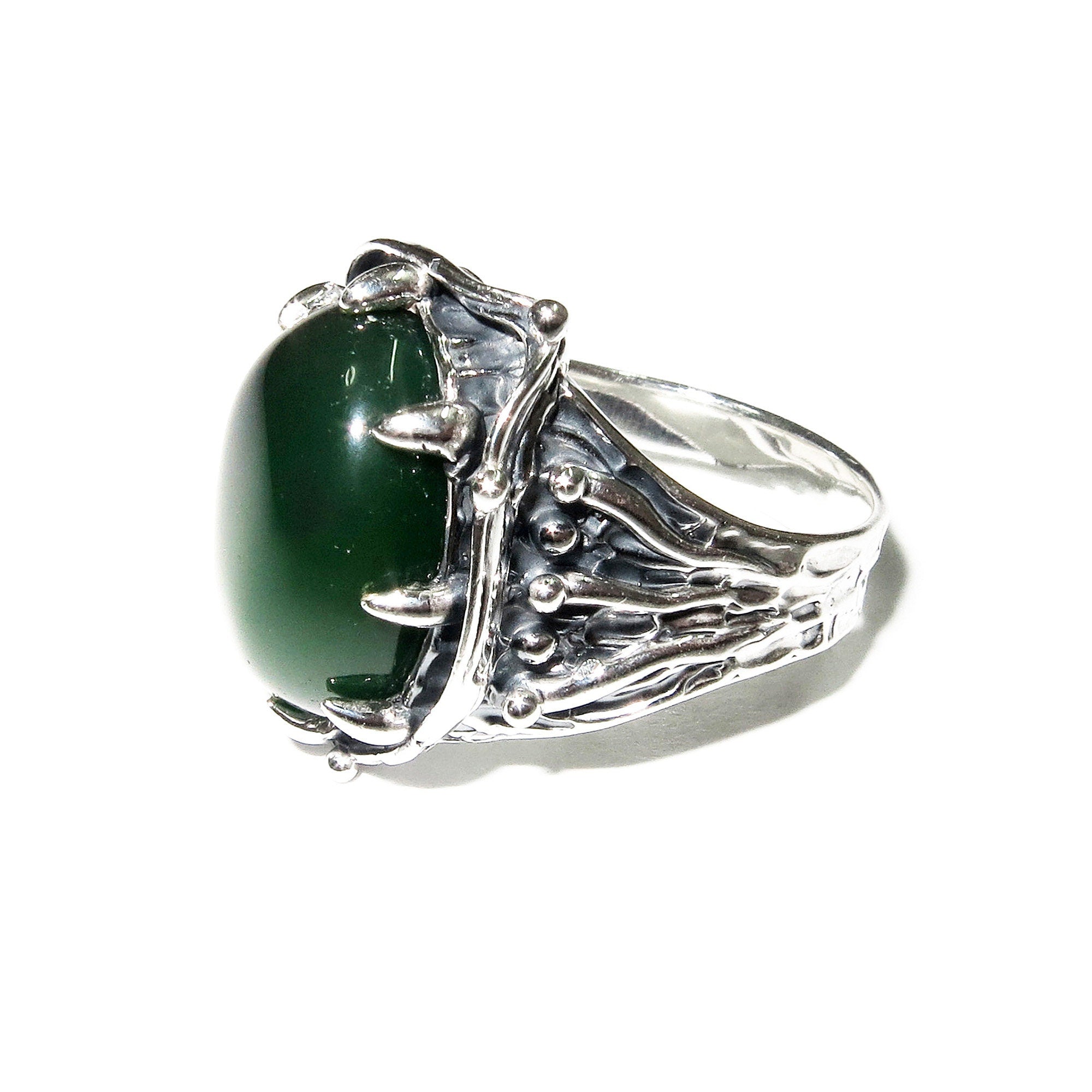 Natural Jade ring 925 sterling silver size 7, handmade ring, single copy, Natural Jade, silver ring, Jade gemstone, Statement ring