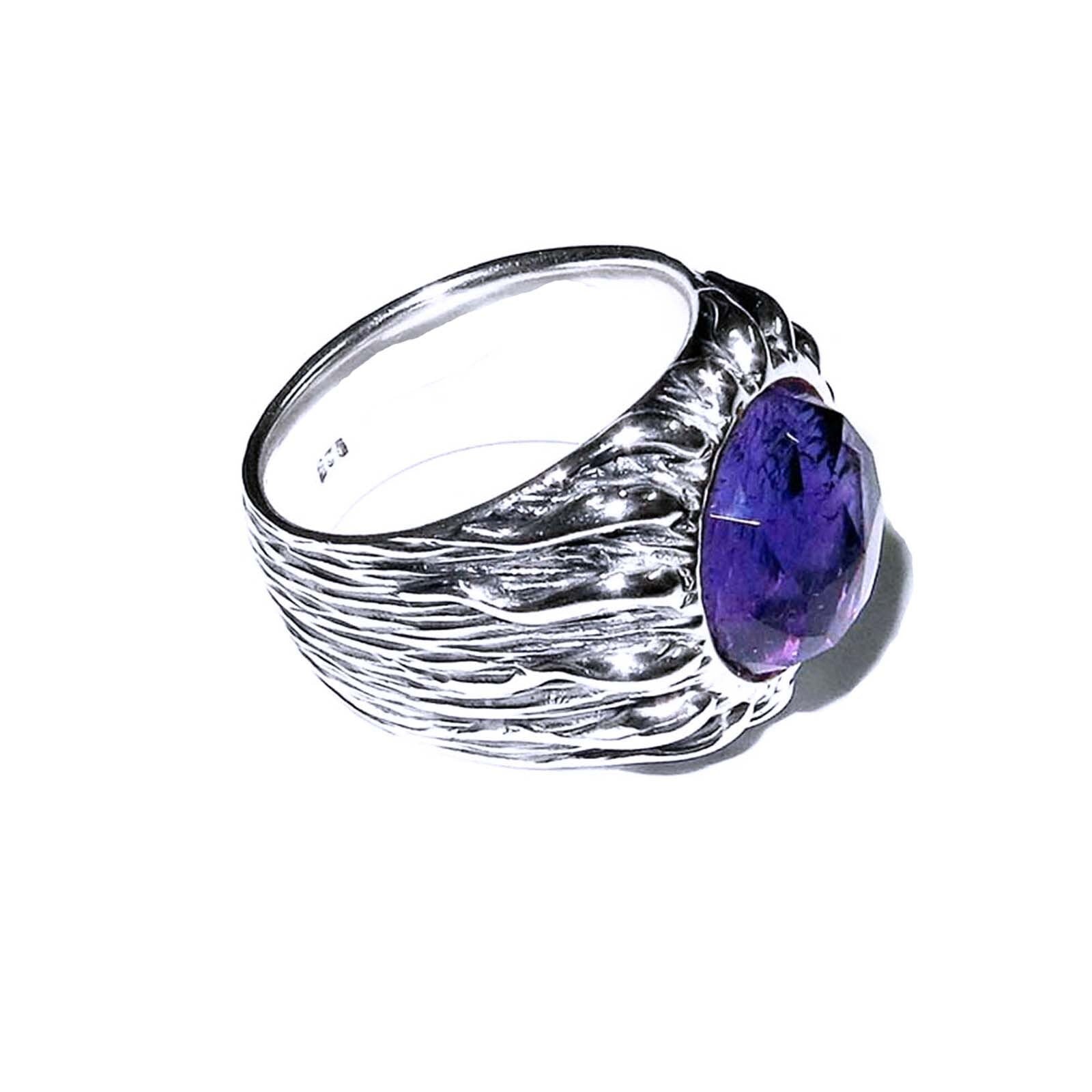 Amethyst ring 925 sterling silver, size 4 1/2, Handmade ring, single copy, Statement ring, Natural amethyst, silver ring, gemstone