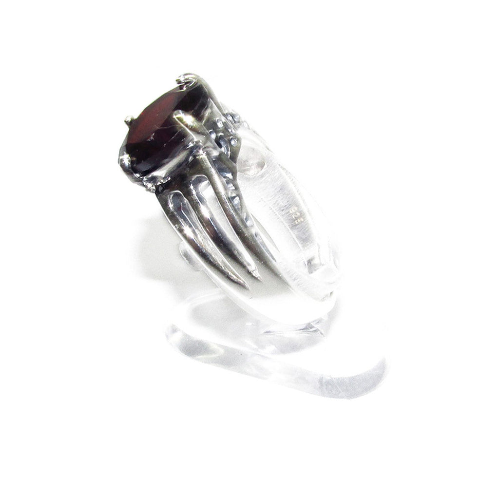Statement Garnet ring 925 sterling silver size 7, Handmade ring, single copy, sterling silver, Garnet ring,  silver ring, red gemstone