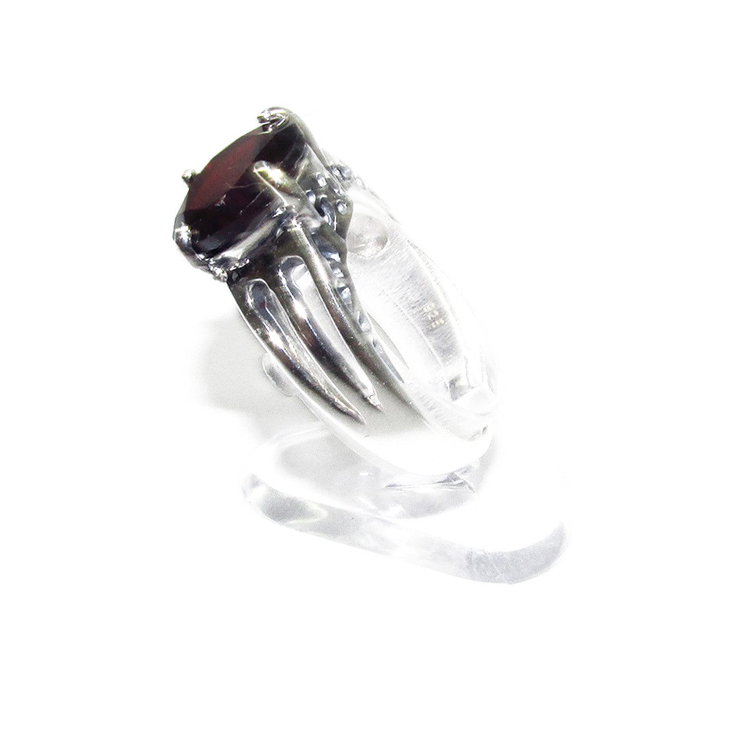Statement Garnet ring 925 sterling silver size 7, Handmade ring, single copy, sterling silver, Garnet ring,  silver ring, red gemstone