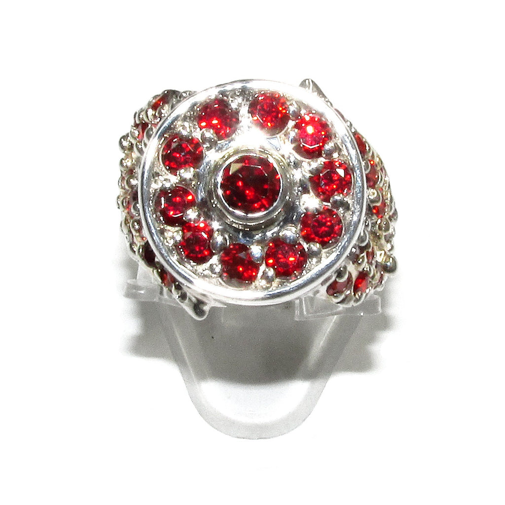Statement garnet ring 925 sterling silver size 8, Handmade ring, single copy, 925 Silver ring, garnet , silver ring, gemstone, garnet ring