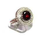 Statement Garnet ring 925 sterling silver size 8, Handmade ring, single copy, sterling silver, Garnet ring,  silver ring, red gemstone