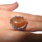 Statement Dragon Vein Agate ring 925 sterling silver size 6, handmade ring, Dragon Vein Agate, single copy, silver ring, gemstone - 1 piece