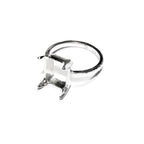 925 sterling silver blank ring with rectangular Prong Setting 8x10mm size 4-11, Jewelry making, base ring, Setting, Prong setting - 1 piece