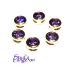 14K yellow gold filled decorative round beads with amethyst size 6.2x3.8 mm, Jewelry making, Gold filled beads, amethyst - 1 piece