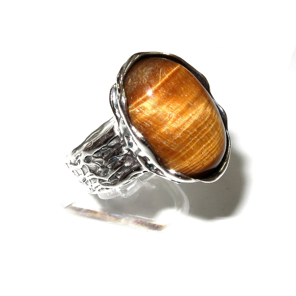 Statement Agate ring 925 sterling silver size 7 1/2, handmade ring, Brazilian Agate, single copy, Agate silver ring, gemstone - 1 piece