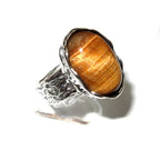 Statement Agate ring 925 sterling silver size 7 1/2, handmade ring, Brazilian Agate, single copy, Agate silver ring, gemstone - 1 piece