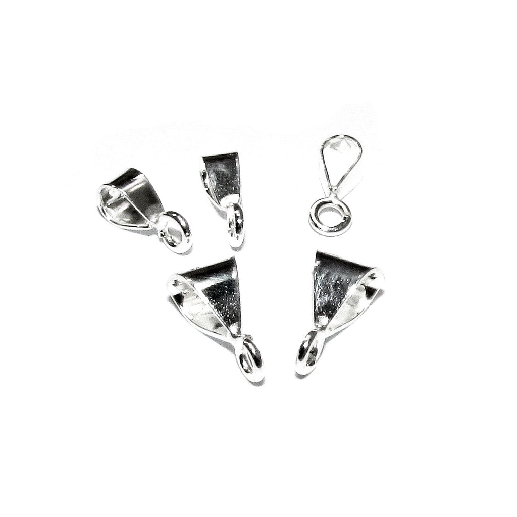 925 Sterling Silver smooth Pendant Bail sizes 8.0x2.7, 9.0x5.0 mm with open Ring, Bail with ring, Jewelry making, Bail silver - 1 piece