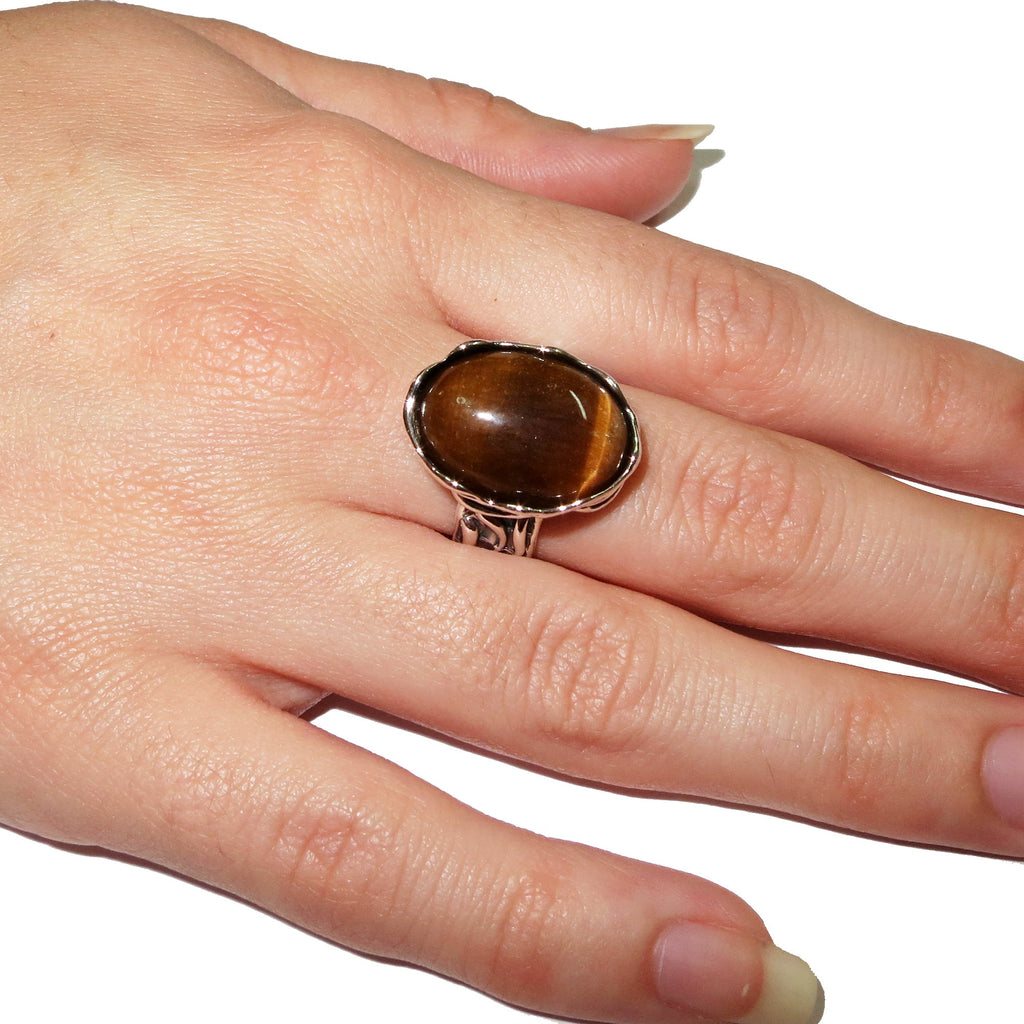 Statement Agate ring 925 sterling silver size 7 1/2, handmade ring, Brazilian Agate, single copy, Agate silver ring, gemstone - 1 piece