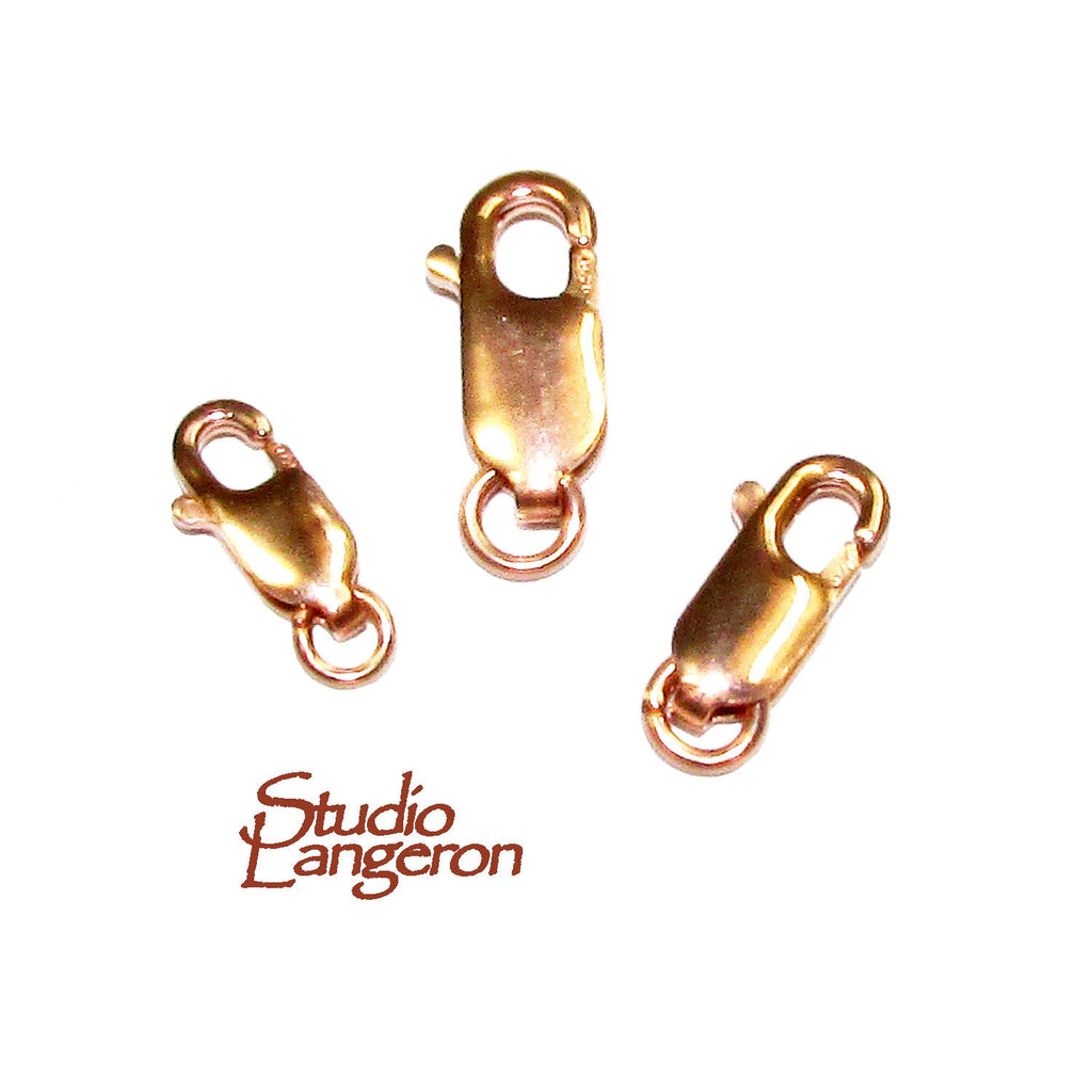 14K Rose Gold Filled Oval Lobster Clasp with Open Ring size 10, 12, 14 mm, Rose Gold Filled, Jewelry making, Clasp gold filled - 1 piece