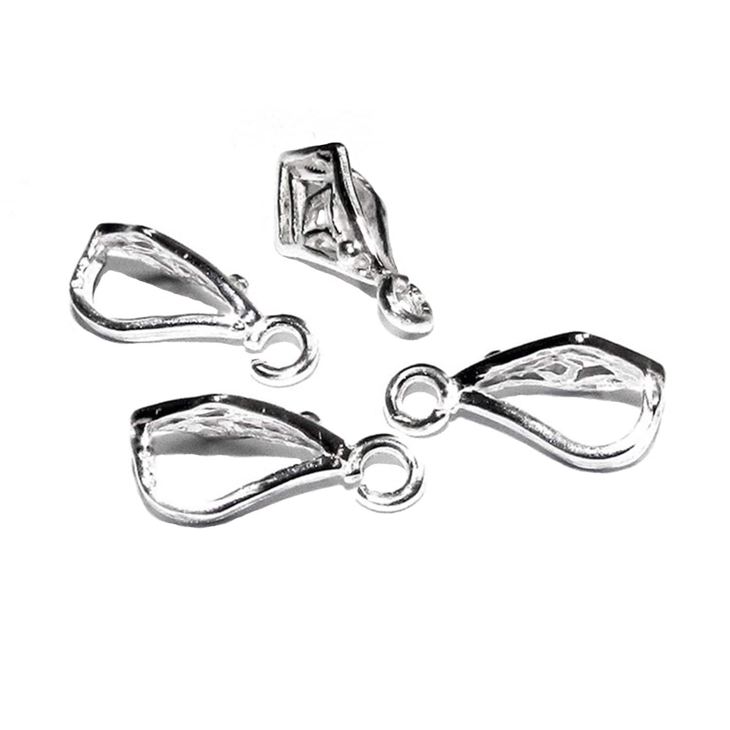 925 Sterling silver decorative Pendant Bails with loop, 925 sterling silver Bail, Jewelry making, Bail finding, bail for pendant - 1 piece