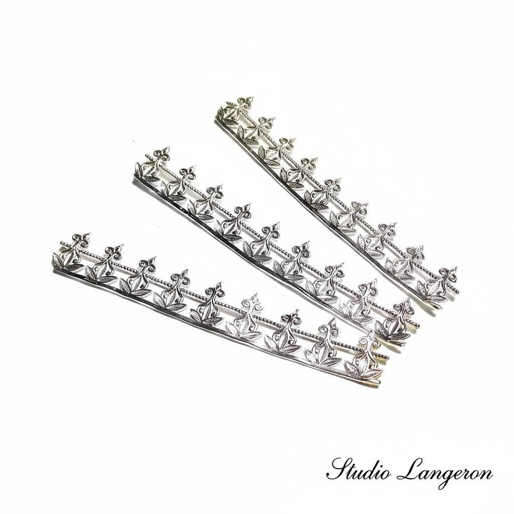 999 Fine silver Casted Bezel wire size 7.5x1.1 cm (2.9 inch), Gallery wire, Setting silver, Gallery pattern, Jewelry making - 1 piece