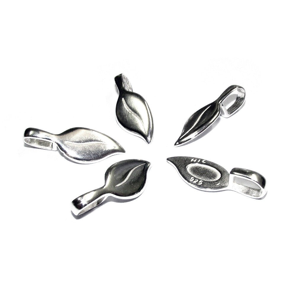 925 Sterling silver large Glue-on Flat Pad Pendant Bails, sterling silver Bail, Bail finding, Glue-on bail, Jewelry making - 1 piece